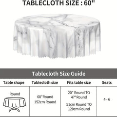 Modern Marbled Tablecloth Waterproof Stain Resistant Circle Table Cover