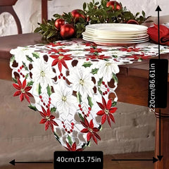 Christmas Polyester Table Runner for Dining Coffee TV Table