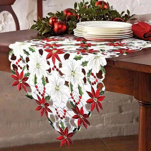 Christmas Polyester Table Runner for Dining Coffee TV Table