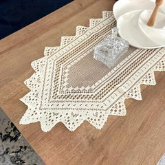 Polyester Lace Table Runner Solid Table Cover Holiday Decoration