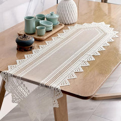 Polyester Lace Table Runner Solid Table Cover Holiday Decoration