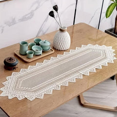 Polyester Lace Table Runner Solid Table Cover Holiday Decoration