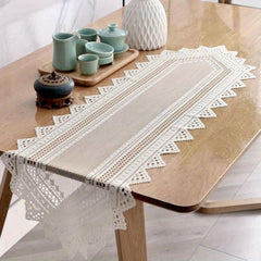 Polyester Lace Table Runner Solid Table Cover Holiday Decoration