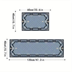 2pcs Plaid Anti Fatigue Kitchen Rugs Absorbent Non Slip Cushioned Mats