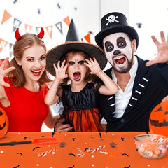 2pcs Halloween Tablecloth 137 X 274 Disposable Plastic Tablecloths