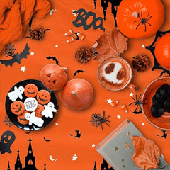 2pcs Halloween Tablecloth 137 X 274 Disposable Plastic Tablecloths