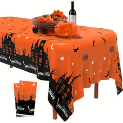 2pcs Halloween Tablecloth 137 X 274 Disposable Plastic Tablecloths