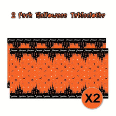 2pcs Halloween Tablecloth 137 X 274 Disposable Plastic Tablecloths