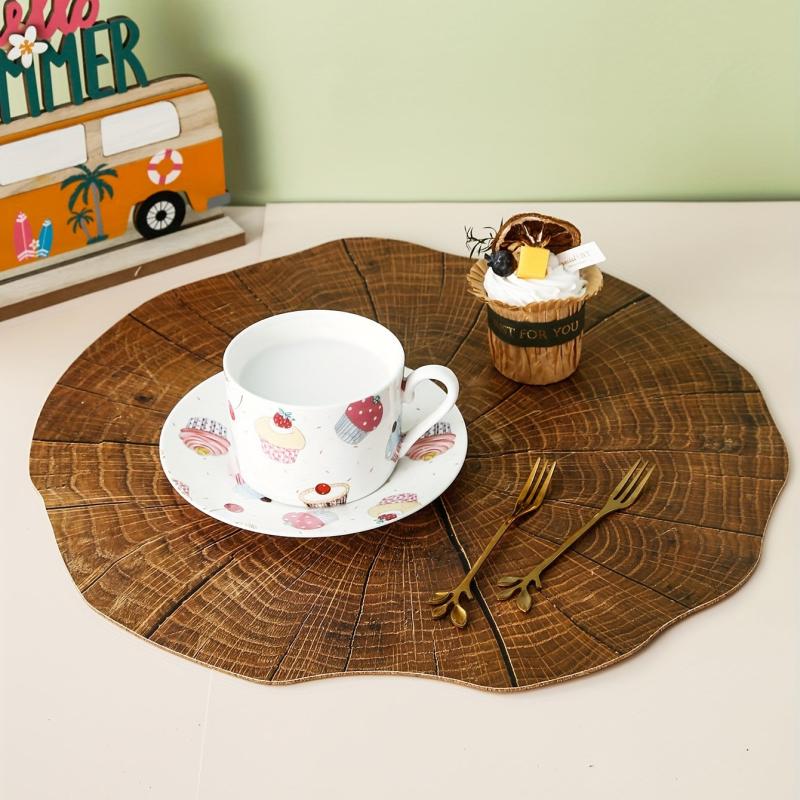 2pcs Brown Bark Insulation Cup Mat Heat Resistant Coasters