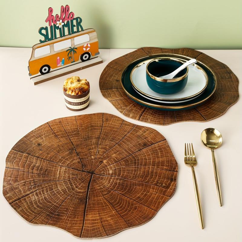 2pcs Brown Bark Insulation Cup Mat Heat Resistant Coasters