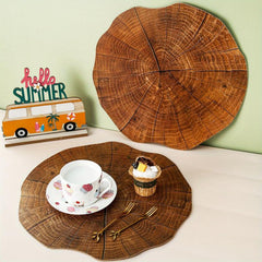 2pcs Brown Bark Insulation Cup Mat Heat Resistant Coasters