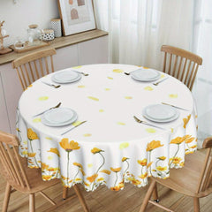 Polyester Tablecloth Autumn Thanksgiving Floral Pattern Table