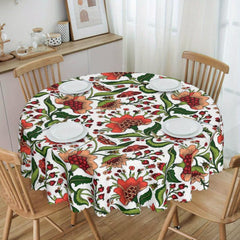Polyester Tablecloth Autumn Thanksgiving Floral Pattern Table