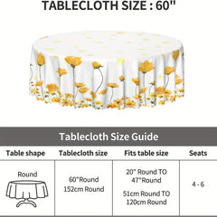 Polyester Tablecloth Autumn Thanksgiving Floral Pattern Table