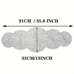 Hollow Out Leaf Pattern Table Runner PVC Rectangle For Dinner Table