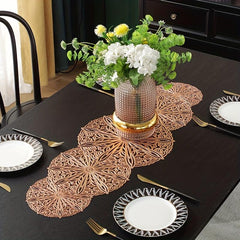 Hollow Out Leaf Pattern Table Runner PVC Rectangle For Dinner Table