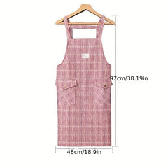 Polyester Long Cooking Apron Unisex Adjustable Household Solid Apron
