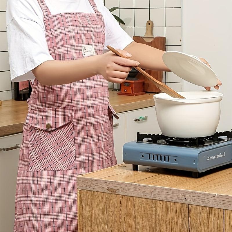 Polyester Long Cooking Apron Unisex Adjustable Household Solid Apron