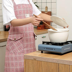 Polyester Long Cooking Apron Unisex Adjustable Household Solid Apron