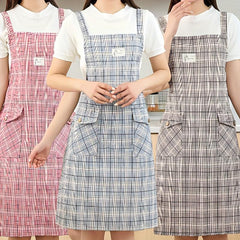 Polyester Long Cooking Apron Unisex Adjustable Household Solid Apron