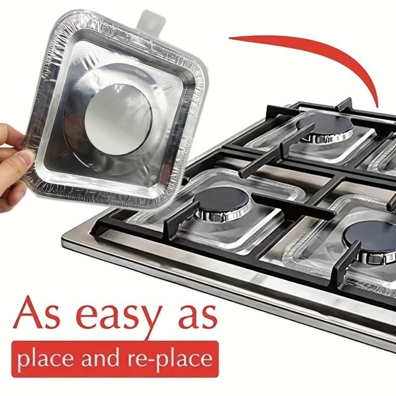 50pcs Aluminum Foil Gas Stove Lining - Disposable Stove Bib Liner