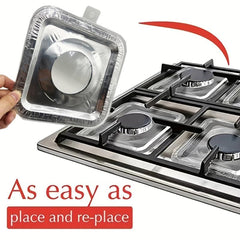 50pcs Aluminum Foil Gas Stove Lining - Disposable Stove Bib Liner