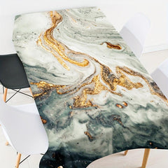 Marble Pattern Tablecloth Stain Resistant Waterproof Table Cover