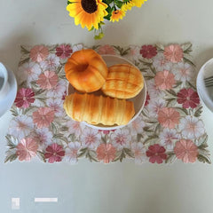 Pastoral Style Flower Embroidered Table Runner Set of 6