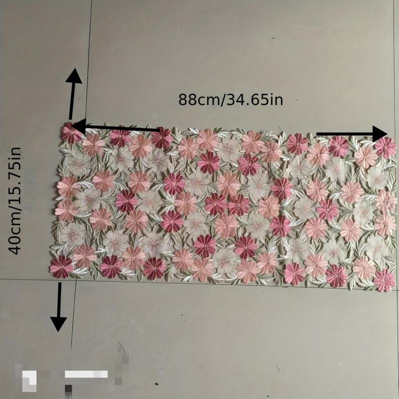 Pastoral Style Flower Embroidered Table Runner Set of 6