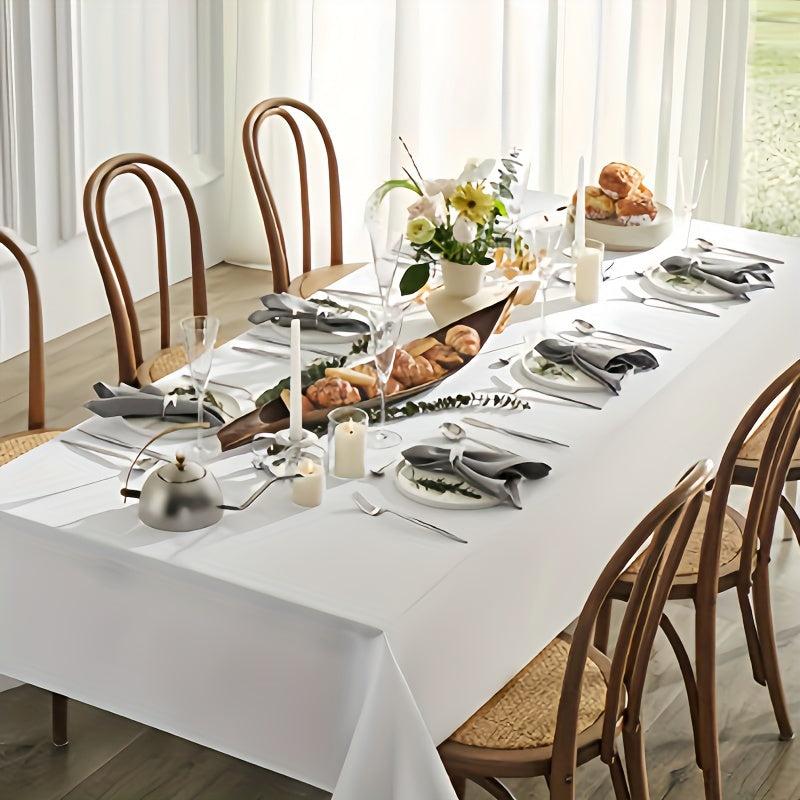 Stain Proof Waterproof Polyester Tablecloth Decorated Washable Fabric Tablecloth