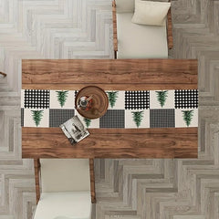 Polyester Table Runner Merry Christmas Christmas Tree Pattern Table Cover