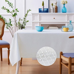 Polyester Table Cloth Spill Proof Wrinkle Resistant Washable Table Cover