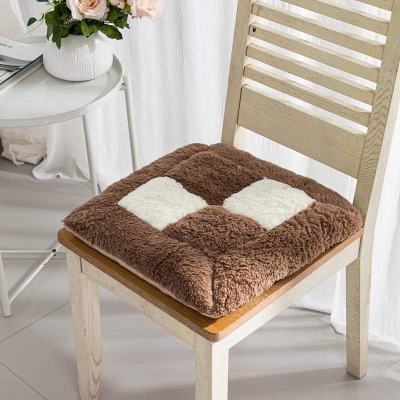 Checkerboard Square Chair Cushion Plush Thickening Technology
