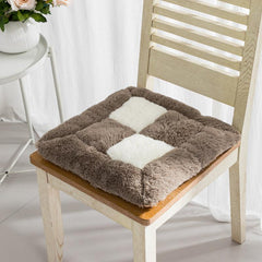Checkerboard Square Chair Cushion Plush Thickening Technology