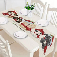 Puppy Printed Wall Tapestry Table Runner Polyester Fiber Wall Decoration