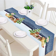 Puppy Printed Wall Tapestry Table Runner Polyester Fiber Wall Decoration