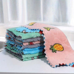 10PCS Bamboo Charcoal Fiber Cleaning Cloths - Highly Absorbent Nonstick Towels