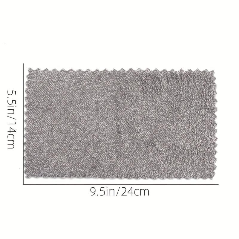 10PCS Bamboo Charcoal Fiber Cleaning Cloths - Highly Absorbent Nonstick Towels