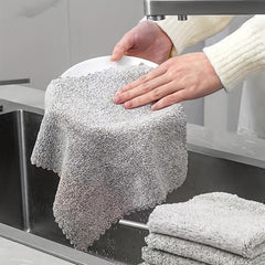 10PCS Bamboo Charcoal Fiber Cleaning Cloths - Highly Absorbent Nonstick Towels