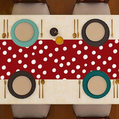 Christmas Reindeer Table Runner Red Polka Dot Xmas Decor