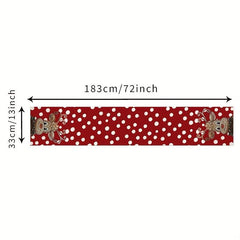Christmas Reindeer Table Runner Red Polka Dot Xmas Decor