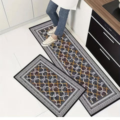 2pcs Vintage Boho Anti Fatigue Kitchen Rugs Absorbent Non Slip
