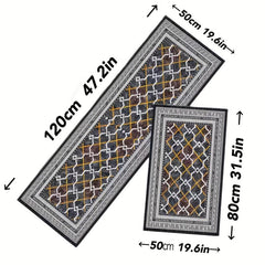 2pcs Vintage Boho Anti Fatigue Kitchen Rugs Absorbent Non Slip