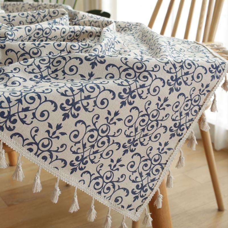 Retro Chinese and Porcelain Tablecloth for Parties, Weddings, 1pc