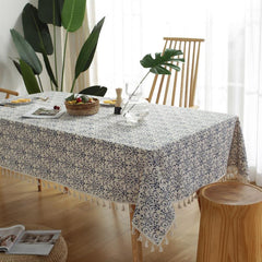 Retro Chinese and Porcelain Tablecloth for Parties, Weddings, 1pc