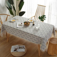 Retro Chinese and Porcelain Tablecloth for Parties, Weddings, 1pc