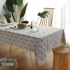 Retro Chinese and Porcelain Tablecloth for Parties, Weddings, 1pc