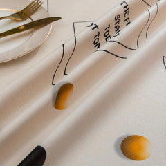 Poly Tablecloth Polka Dot Paradise Beige Waterproof Table Cover