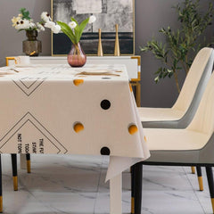 Poly Tablecloth Polka Dot Paradise Beige Waterproof Table Cover