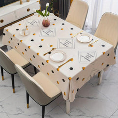 Poly Tablecloth Polka Dot Paradise Beige Waterproof Table Cover